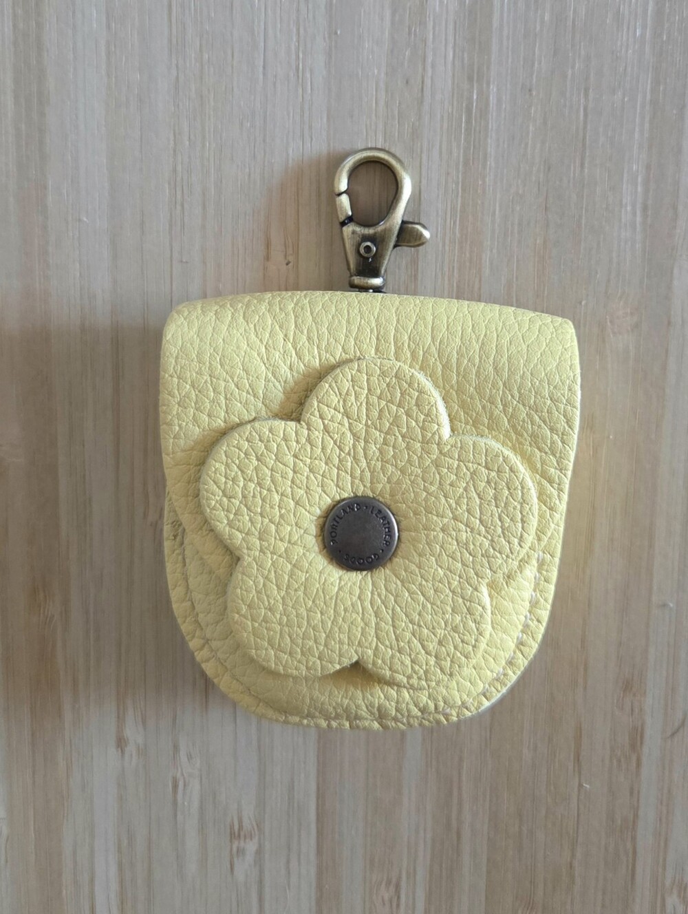 Portland Leather Petunia Pouch Keychain Bagcharm in Butter Bliss